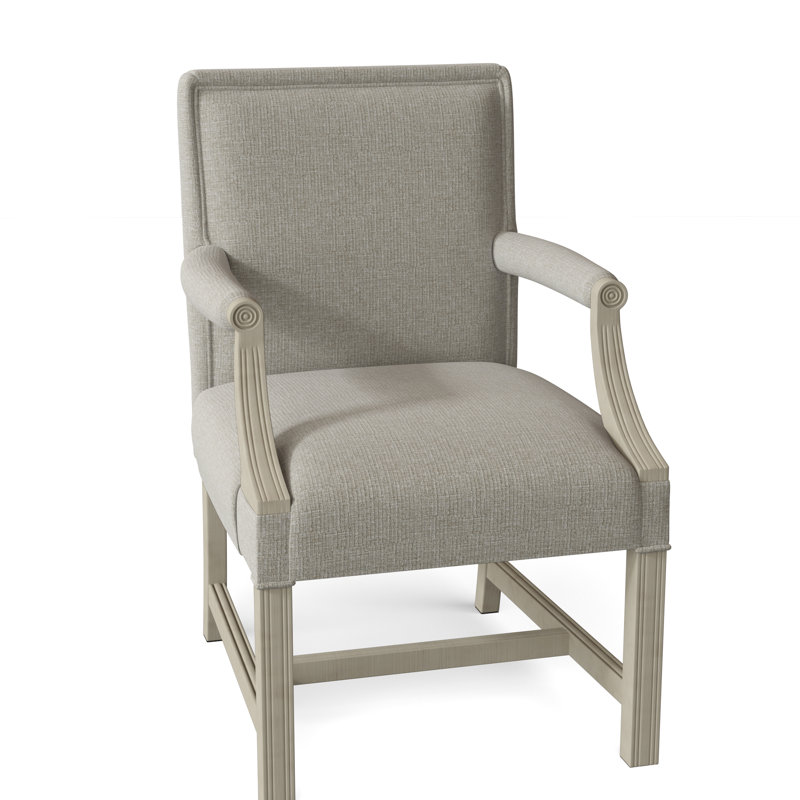 Chaise avec accoudoirs tapissier Warwick, Albâtre 3157, Espresso