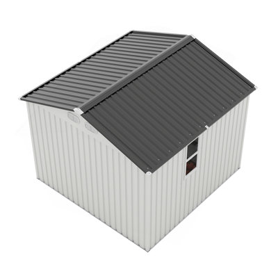 8x8 Outdoor Storage Shed with protective film, four daylight Windows and Lockable Doors