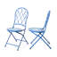 Ensemble de 2 chaises bistro bleues pliantes en métal avec siège en céramique 36,5 "de hauteur