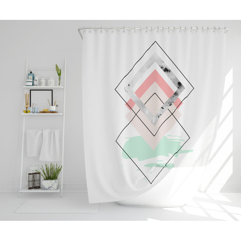 Mabel Polyester Shower Curtain, 168cm H x 168cm W