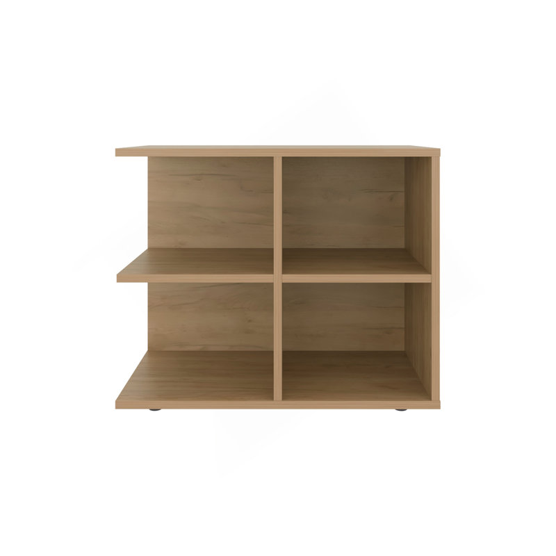 Console console, chêne naturel, 4 tablettes