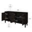 60 Inch Premium Rustic American Farmhouse Credenza with Symmetrical Sunburst Doors, Heavy-Duty TV Stand and Adjustable Shelves