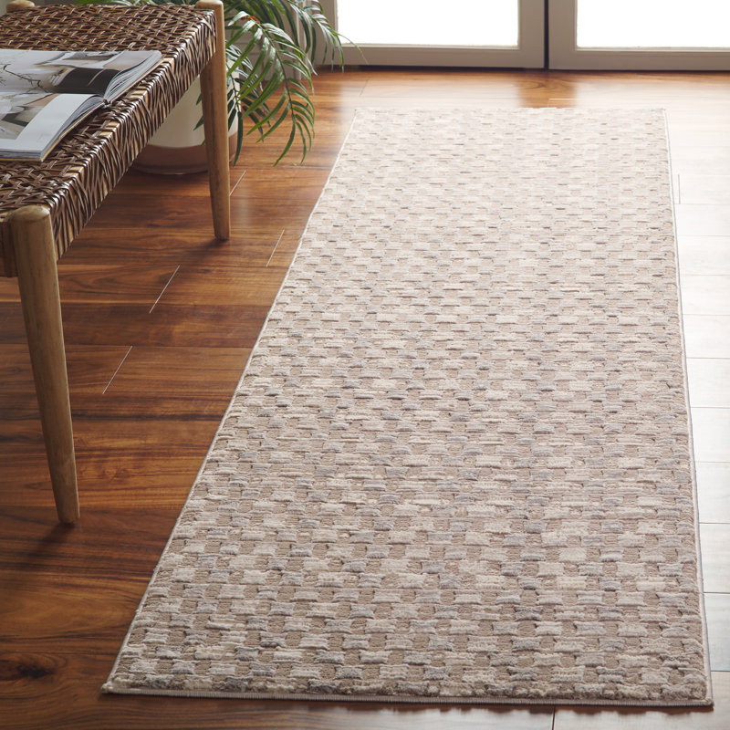 Tapis à motif géométrique Latonyia Performance, Tapis de couloir 2 pi 3 po x 8 pi