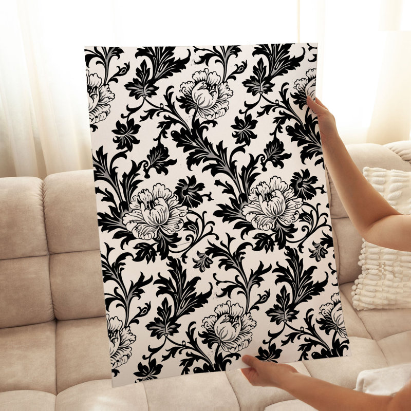 «Botanical Damask Flowers & Plants», impression d'art moderne sans cadre, H 20 po x l 16 po