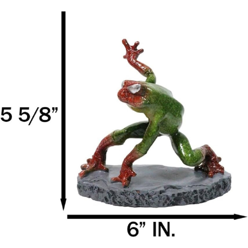 Figurine de grenouille verte et rouge en forme de grenouille