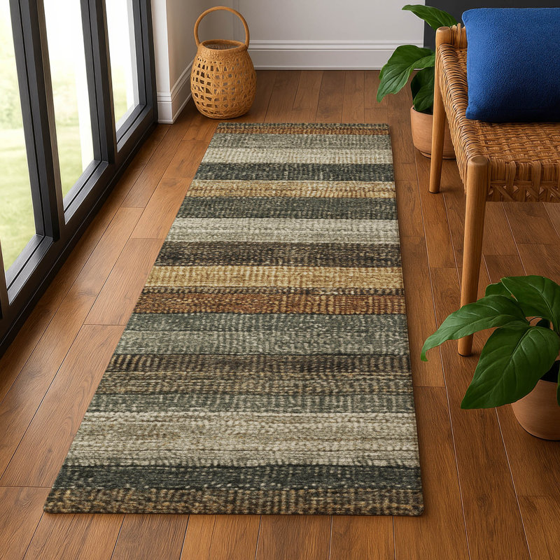Premium Machine Washable Medena AMF1865 Stripes Rug, Runner 2'3" x 7'6"