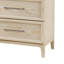 Commode large Ary, 6 tiroirs, poignées en nickel noir, bois brun clair