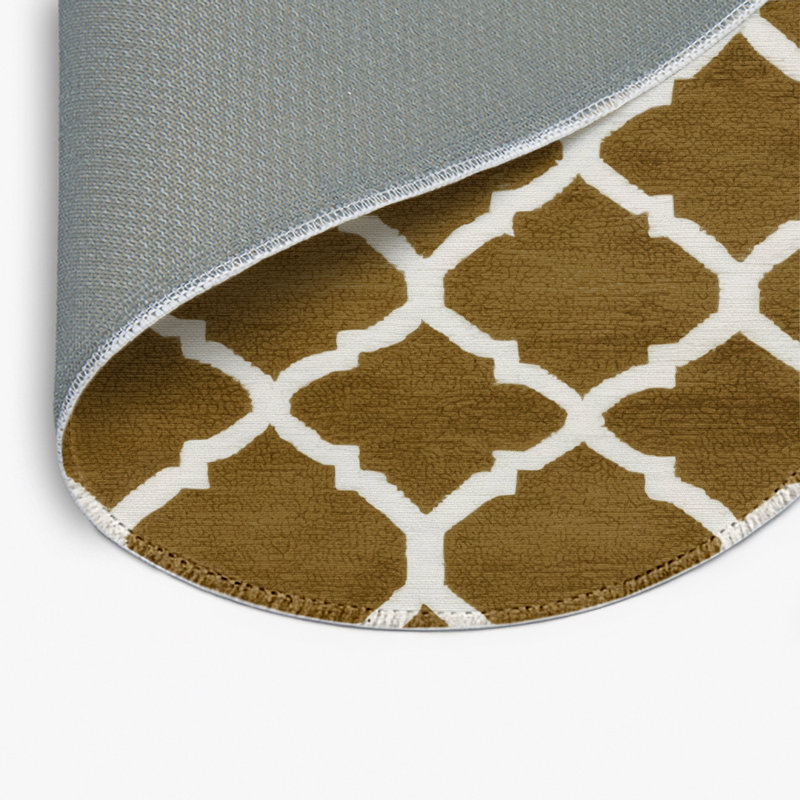 Tapis brun intérieur et extérieur Trellis, Rond 5 pi