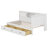 L-Shaped Bed Frame With Drawer And Bookcase, Corner Bed Wooden Captain Bed With Led Downlight And USB Port-1370168249