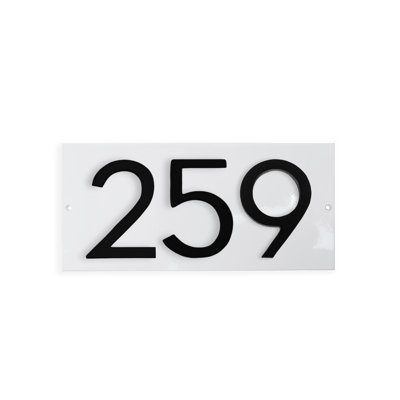 Steel Horizontal Magnetic Modern Address Plaque (4" Numbers - 3 Characters) - Navy/Silver
