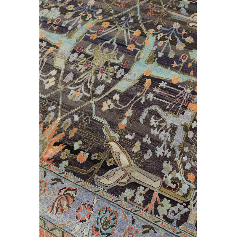Silk Treasures Oriental Area Rug in Brown