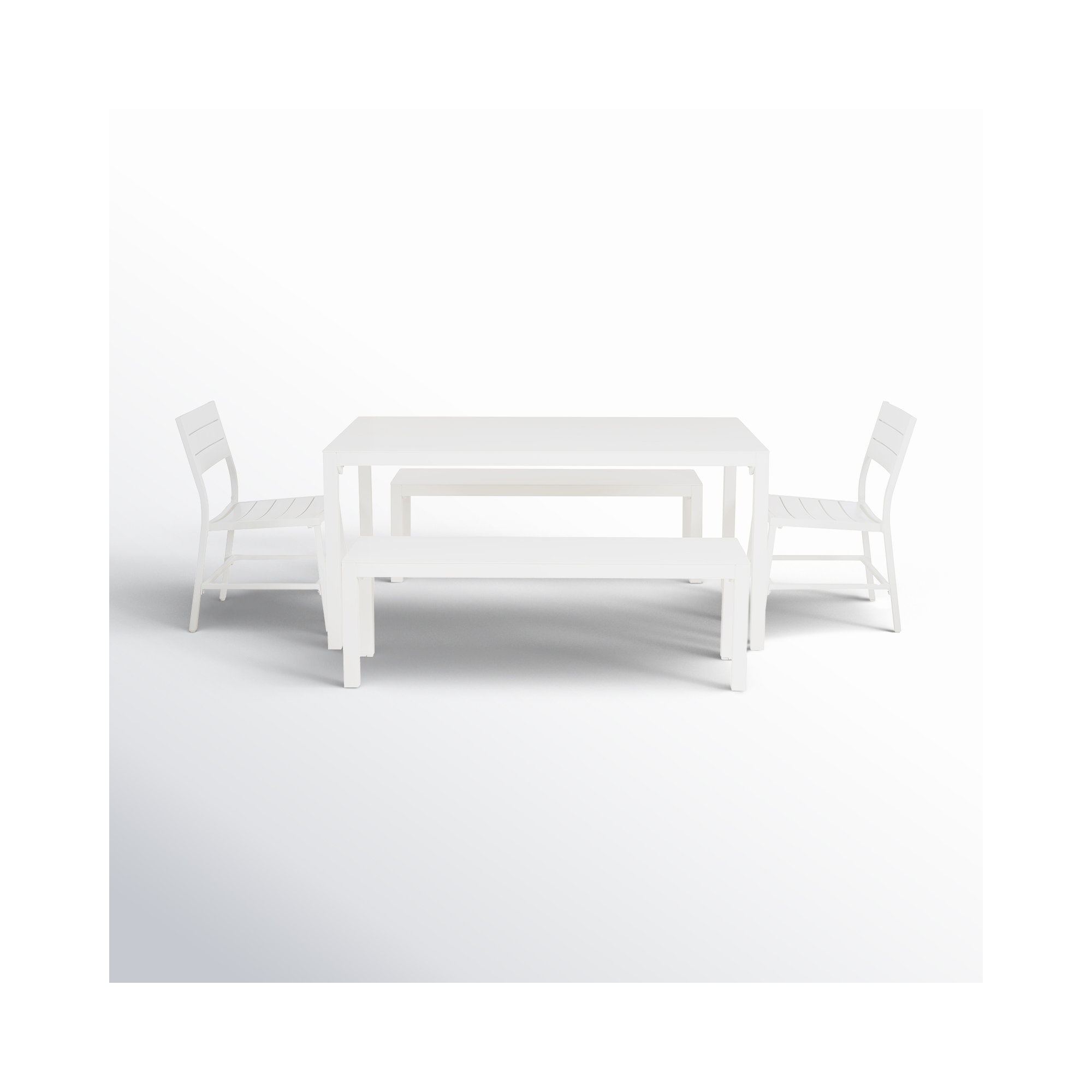 Armando Aluminum Outdoor 5PC Dining Set, White