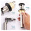 Drain escamotable avec trop-plein et panier-filtre pour lavabos vasques, acier inoxydable nickel brossé