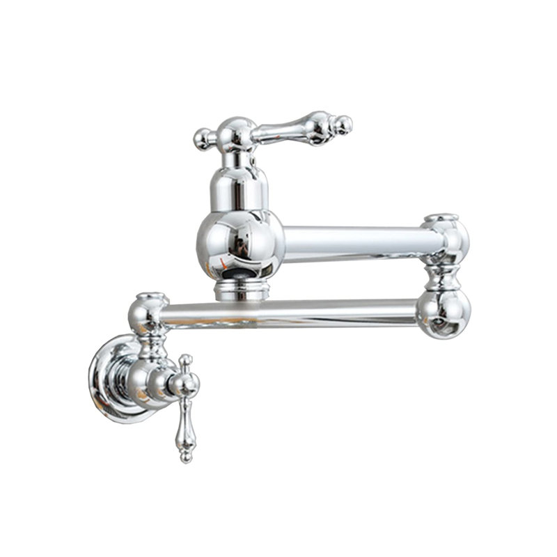 Pot Filler Faucet Wall Mount In , With Double Swing Joint Arms, To Scratches And Rust, 100% Brass For Kitchen Durability Mount, Jointed Scratch , Rust Easy Cleaning Regime