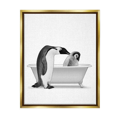 «Penguin & Chick Bathroom Tub» par Annalisa Latella, impression
