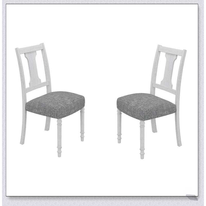 Ensemble de 2 chaises d'appoint blanches et grises Tannen, élégantes et confortables pour les salles à manger modernes