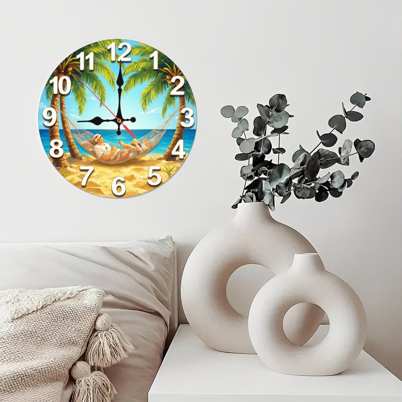Horloge murale de plage hamac relaxant