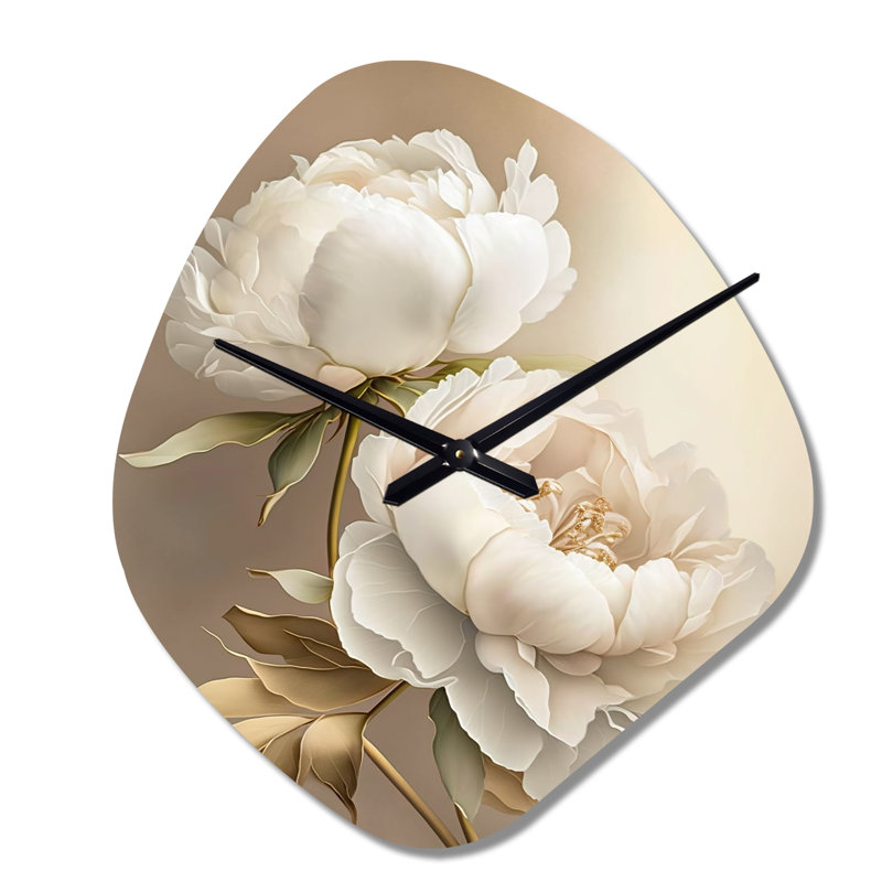 Pivoine II - horloge murale asymétrique, Petit
