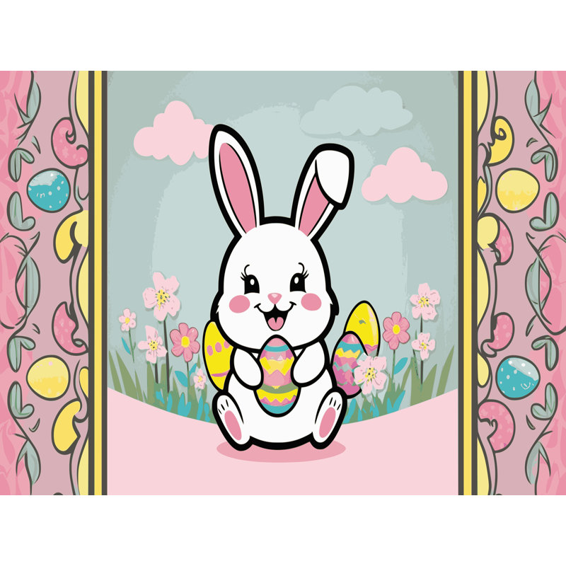 The Holiday Aisle® Easter Spring Holiday Rug, Rectangle 7' x 10'