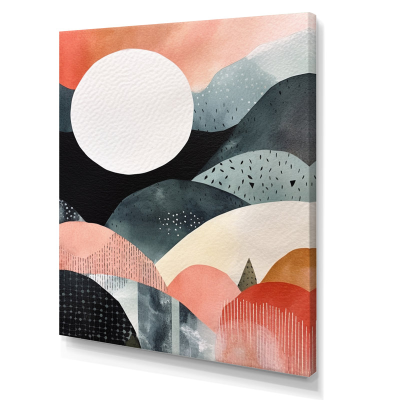 Nordic Elegance Bold Landscape - Art mural sur toile scandinave, H 32 po x l 24 po x P 1 po, Toile tendue