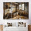 «Brown Rustic Bathroom Charm III», ensemble d'art mural rustique-107200098-107200103