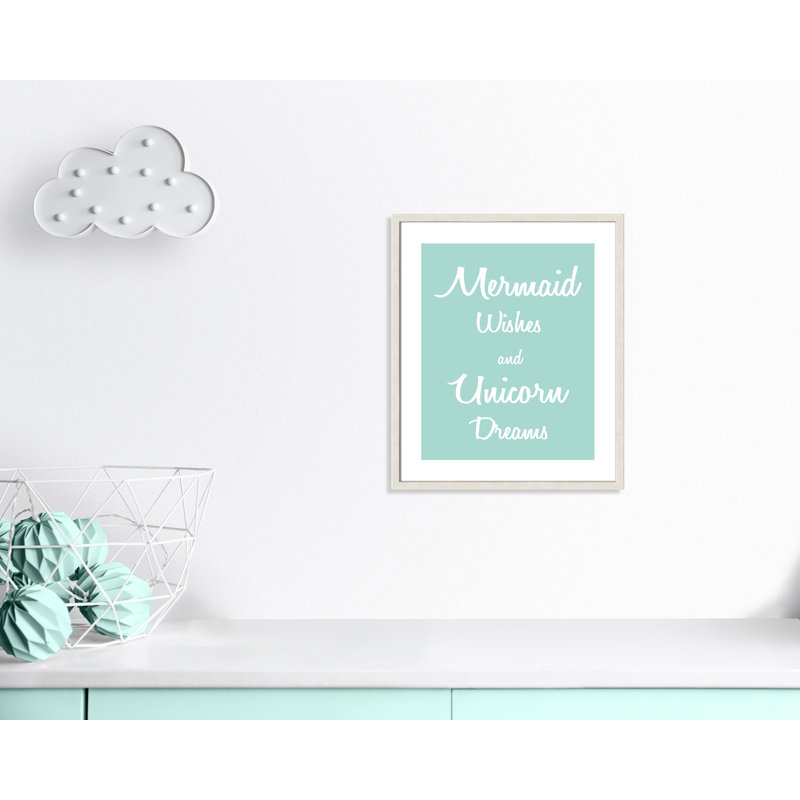 «Mermaid Wishes and Unicorn Dreams», impression sur papier, H 24,5 po x l 20,5 po x P 1,18 po