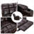 33.5" Wide Modern Faux Leather Soft Backrest Manual Release Recliner Chair with Massage & Storage & Cup Holder (Set of 2)-1763353190