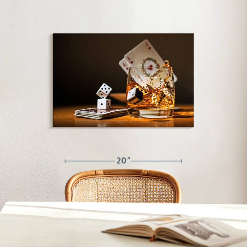 Jeu sur papier et impression sur toile, H 16 po x l 24 po x P 1,25 po