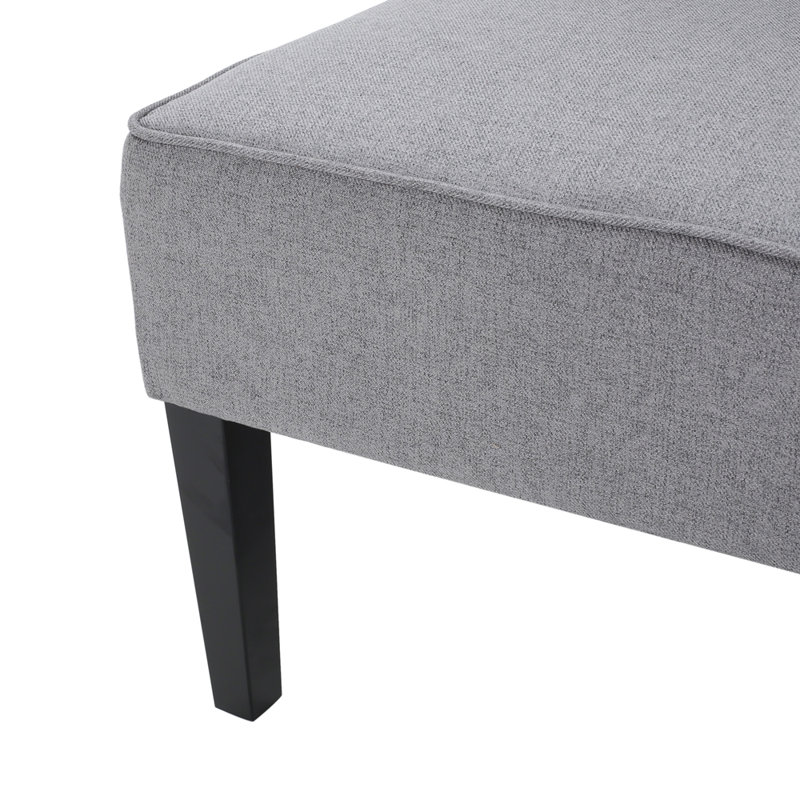 Causeuse rembourrée en lin Nhat, Polyester gris clair