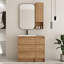 Ensemble de meuble-lavabo simple 36 po avec comptoir en résine et armoire murale de 12 po