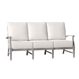 Croquet 75.75" Wide Outdoor Teak Patio Sofa with Cushions