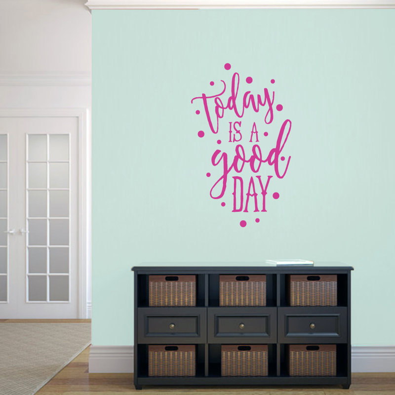 Text & Numbers Non-Wall Damaging Wall Decal, Hot Pink