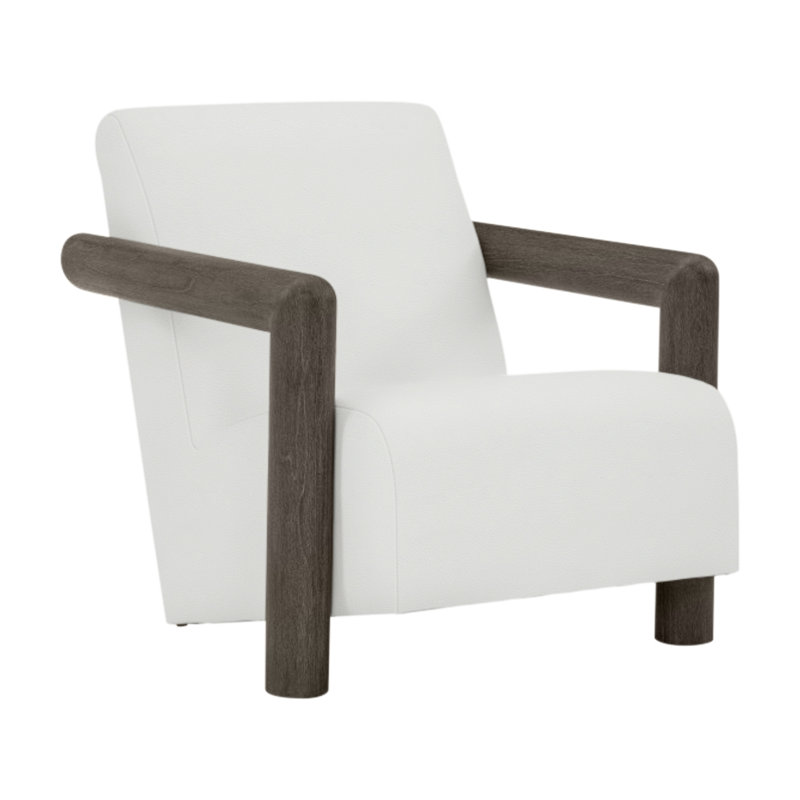 Mara Patio Chair with Cushions, White Vinyl 6503-000, Smoked Truffle