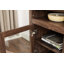 Meuble télé contemporain avec meuble télé avec foyer encastrable 18 po pour téléviseur de 65 po ou moins avec espace de rangement ouvert et fermé, brun, l 60 po x P 15,75 po x H 29 po