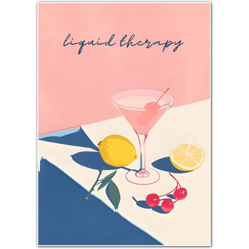 Liquid Therapy Martini Art Print, 42 cm H x 30 cm W