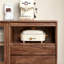 Buffet de rangement rétro minimaliste en noyer noir-129742200