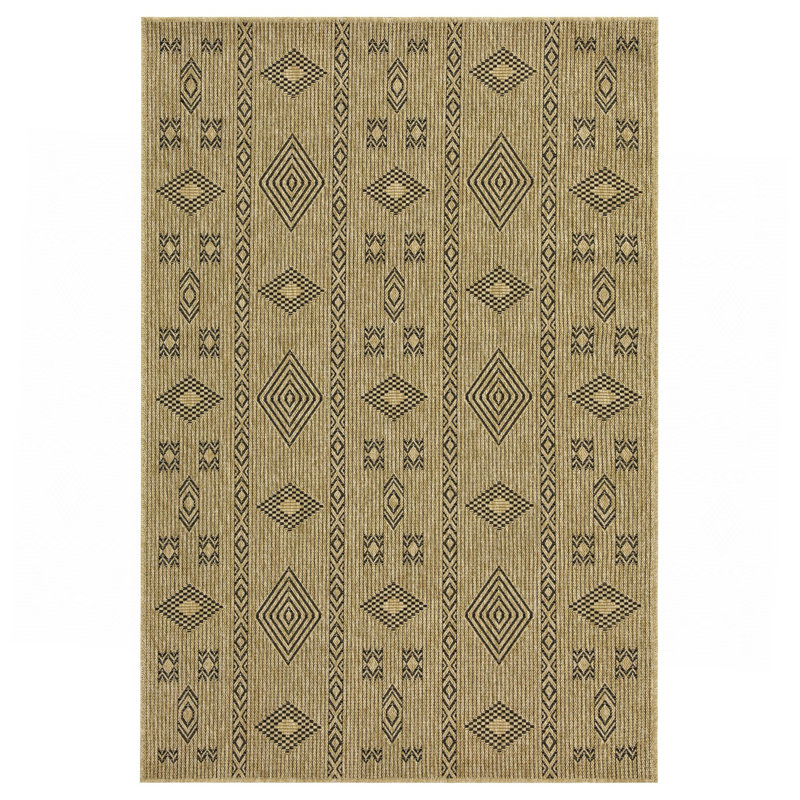 Black  Indoor/Outdoor Area Rug, Rectangle 7'10" x 10'3"