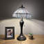 Lampe de table Foerster de style Tiffany Ampoule DEL en vitrail hexagonal blanc incluse H 22 po x l 12 po x P 12 po-354167620