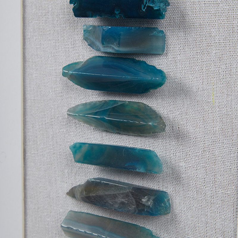 Framed Blue Agate Shadowbox Wall Decor Panel