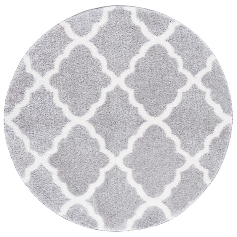 Tahoe Shag Performance Geometric Rug, Round 6'7"