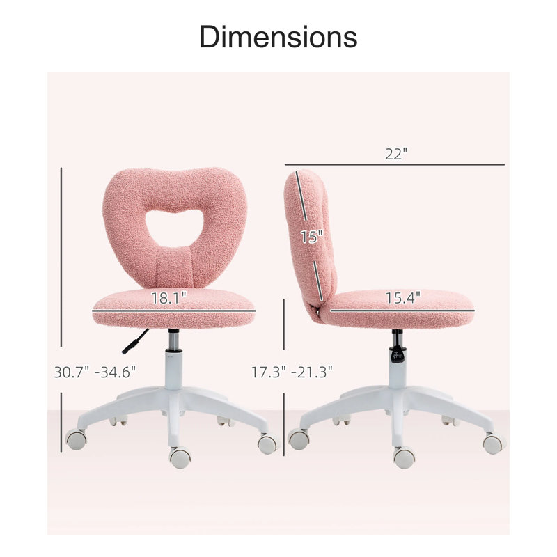 Fauteuil de bureau sans accoudoirs Durable, Pink