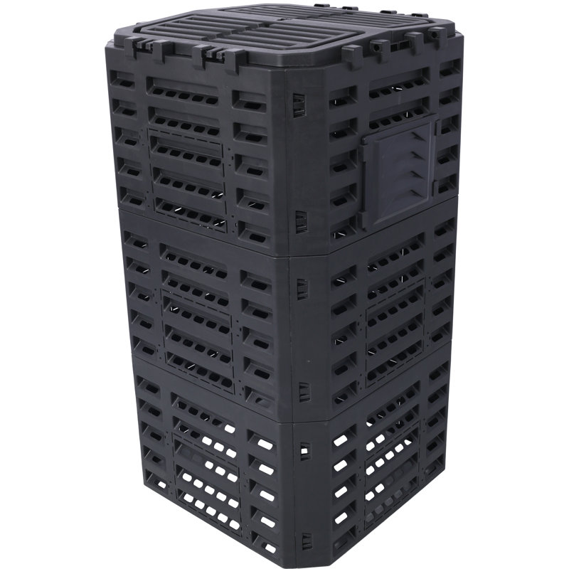 132 Gallon Large Compost Bin, Black, Recycled Plastic
