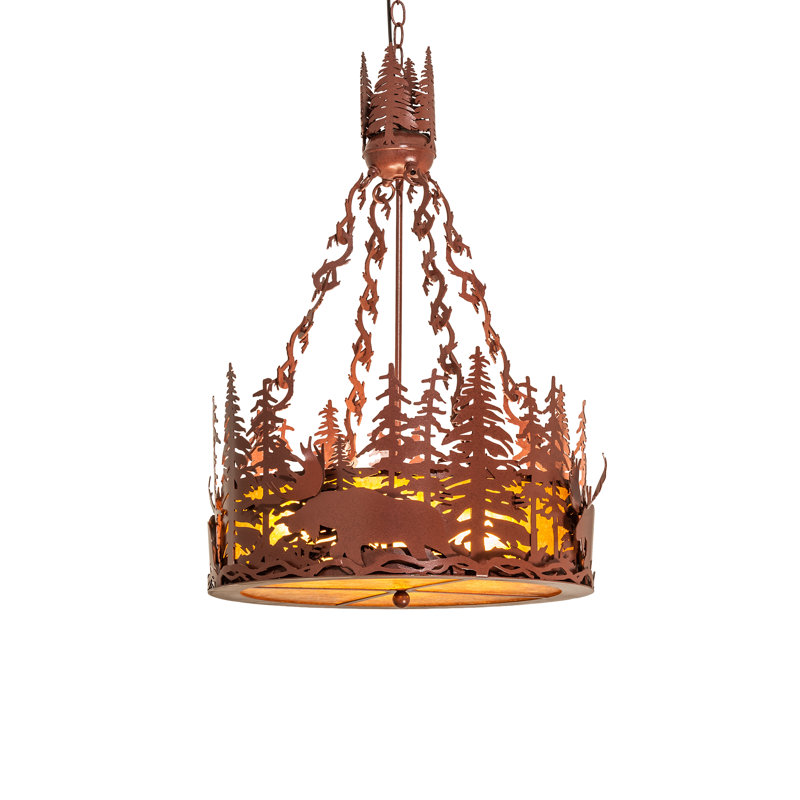 Moose At Dusk 4 - Light Chandelier, Amber