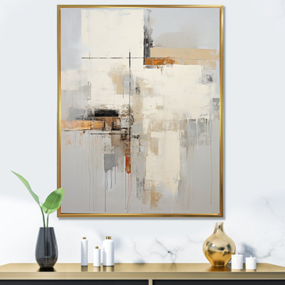 Art scandinave moderne beige et jaune