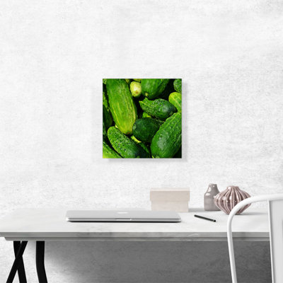 Cucumbers Pattern Supermarket Decor - Wrapped Canvas Photograph