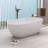 59" L x 29.5" W Freestanding Solid Surface Soaking Bathtub With Drain Pipe-127308577