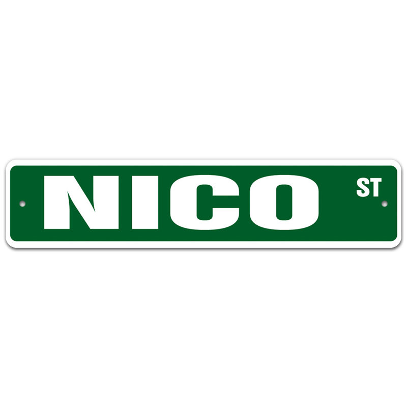 Plaque de rue Nikole, H 7 po x l 30 po x P 0,1 po