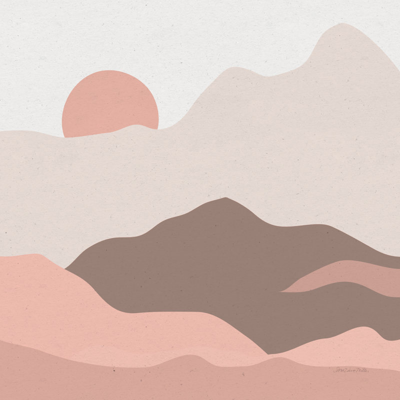 «Mountainous II Pink» par Sara Zieve Miller - impression d'art graphique, H 30 po x l 30 po