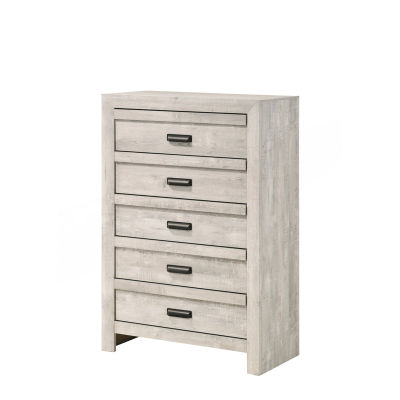 Commode 5 tiroirs 1 pièce, Beige gris