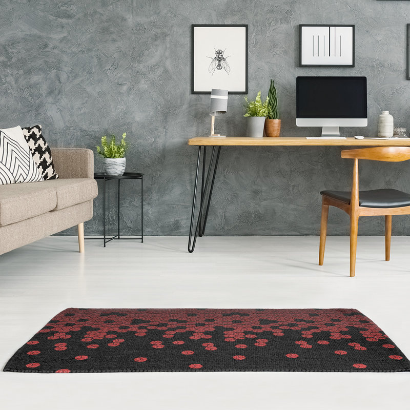 Tapis de fond à cubes noir culbuté, Rectangle 4 pi x 6 pi